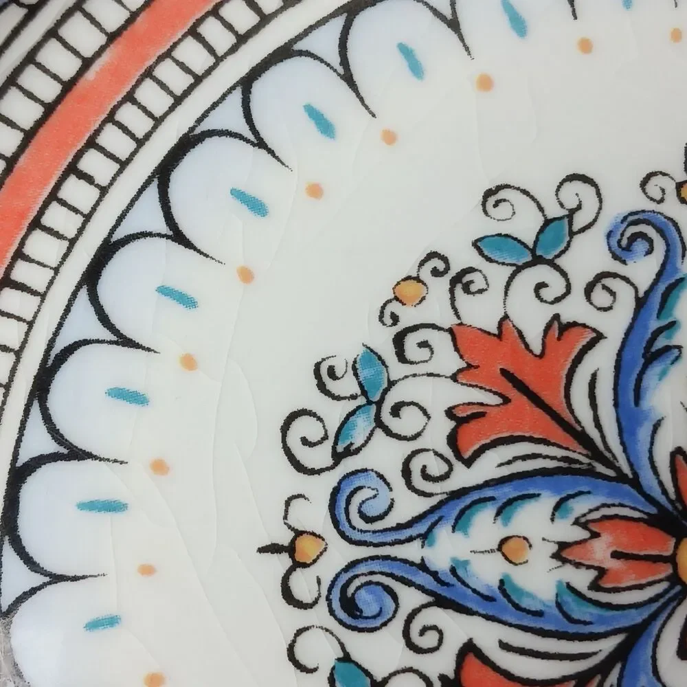 WORLD MARKET MADE IN PORTUGAL COLORFUL  8'' PLATE-CRAZING